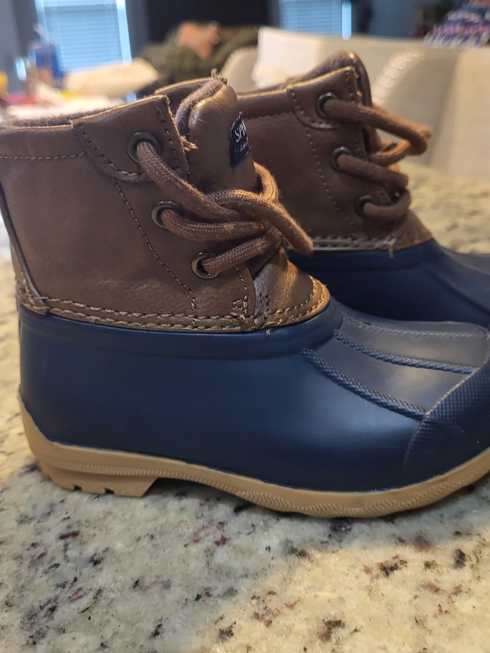 Sperry Kids Brown and Navy Duck Boots
